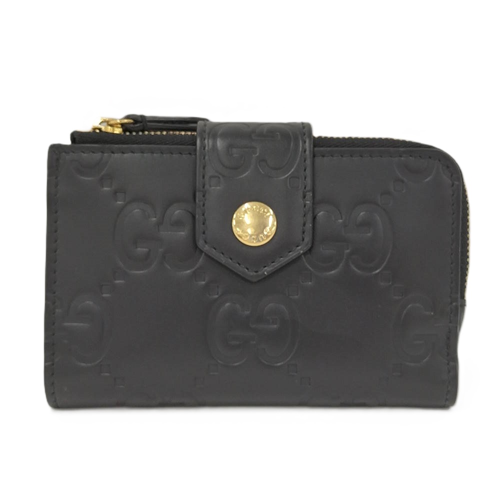 【中古】GUCCI ミディアムウォレット 黒いこと 790131