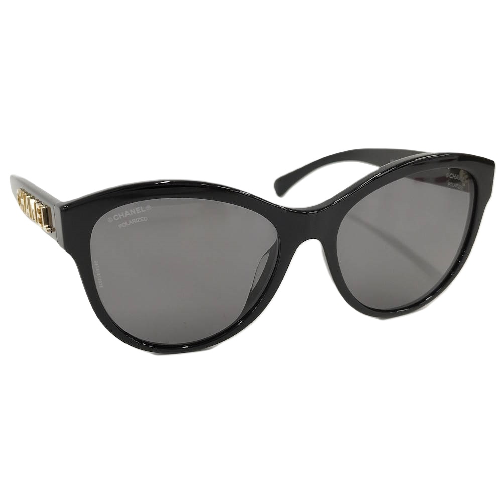 【中古】CHANEL 黒眼鏡 ロゴタイプ 黒いこと