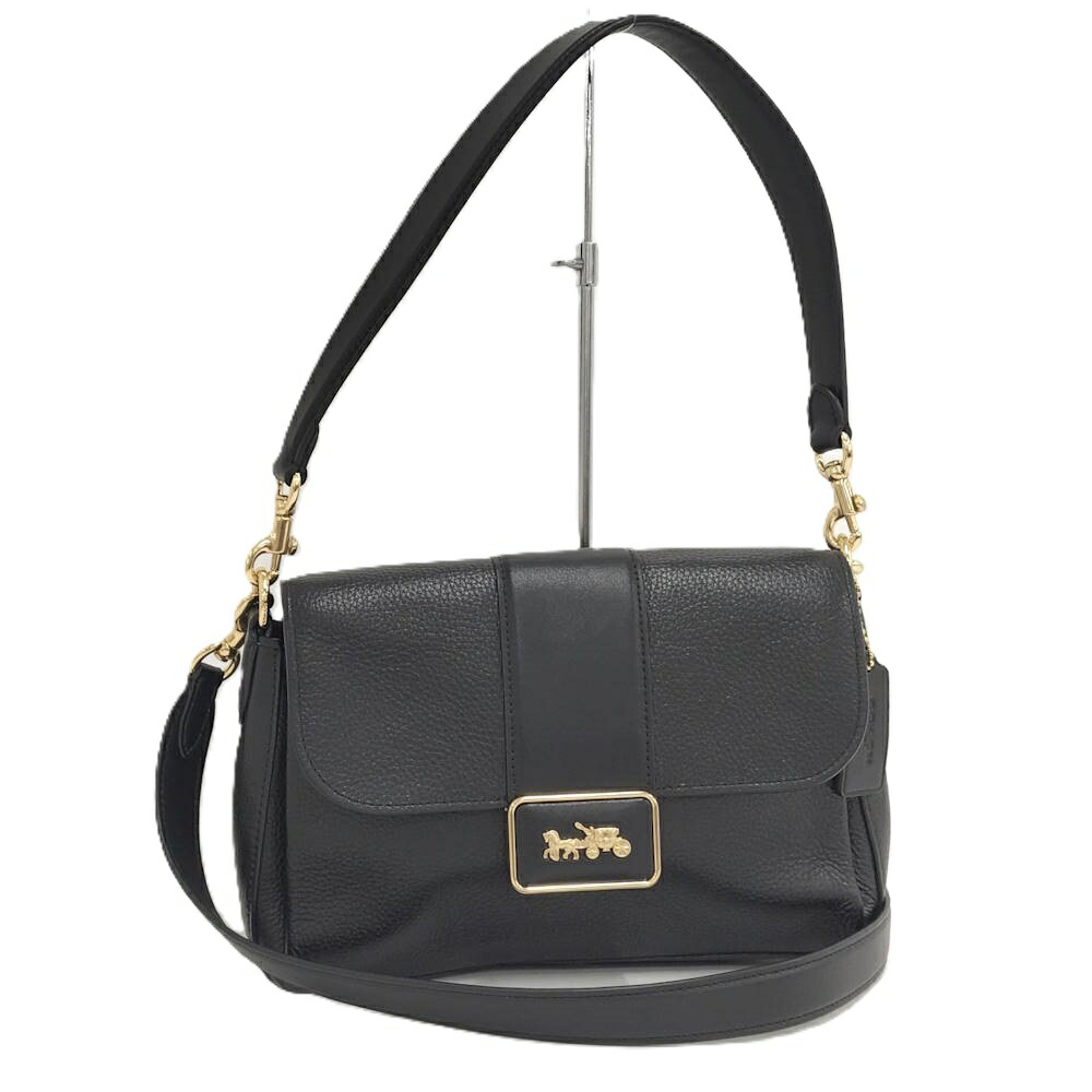 【中古】COACH ハンドバック なめし革 黒いこと CC068