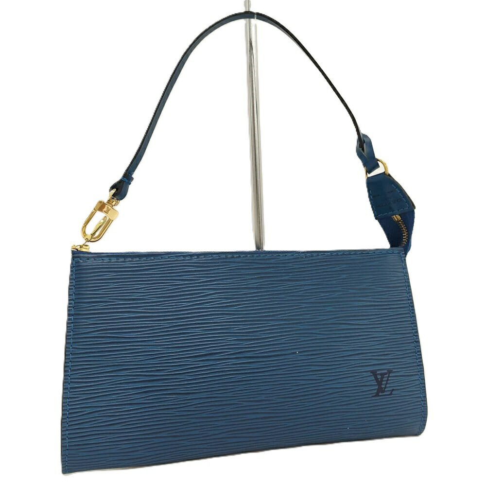 【中古】LOUIS VUITTON ポシェットアクセソワール エピ トレドブルー M52945