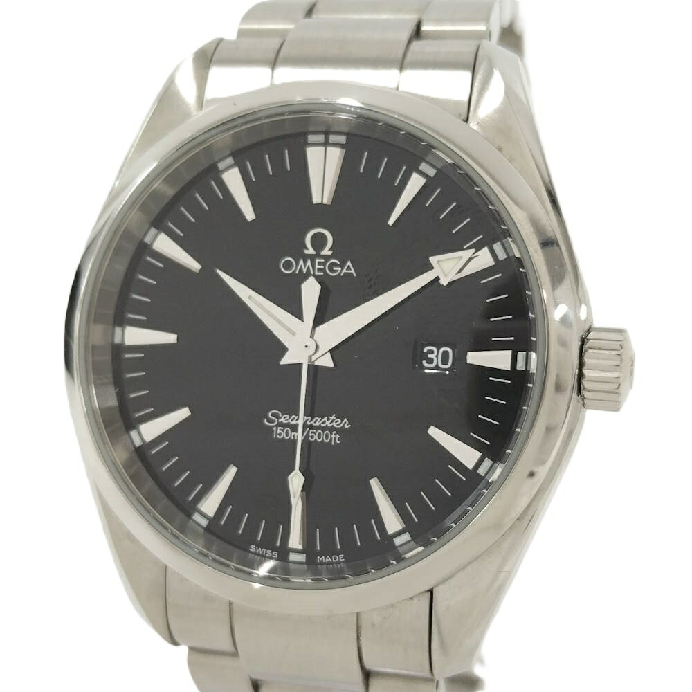【中古】OMEGA シーマスター アクアテラ 石英 SS 黒いこと文字記号盤 2517.50