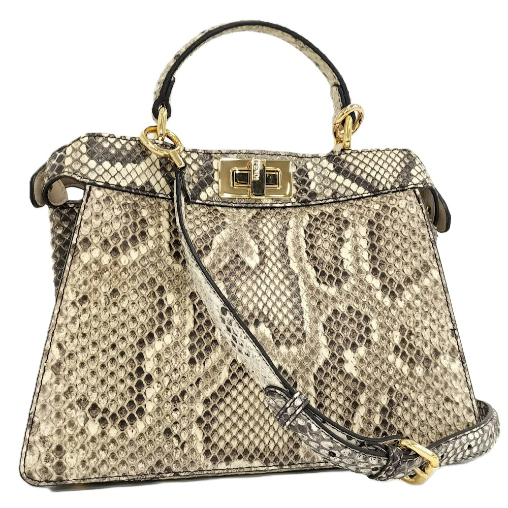 【中古】FENDI ピーカブー アイシーユー スモール御徒面子 パイソン 8BN327