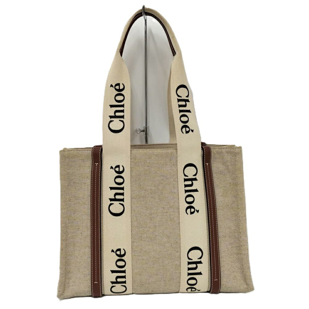【中古】Chloe ウッディトート 2WAY御徒面子 帆布 ベージュ