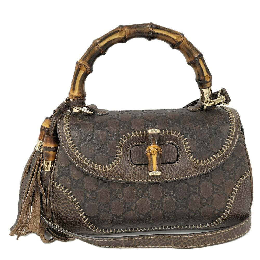 【中古】GUCCI バンブーショルダーバッグ 224964-486628