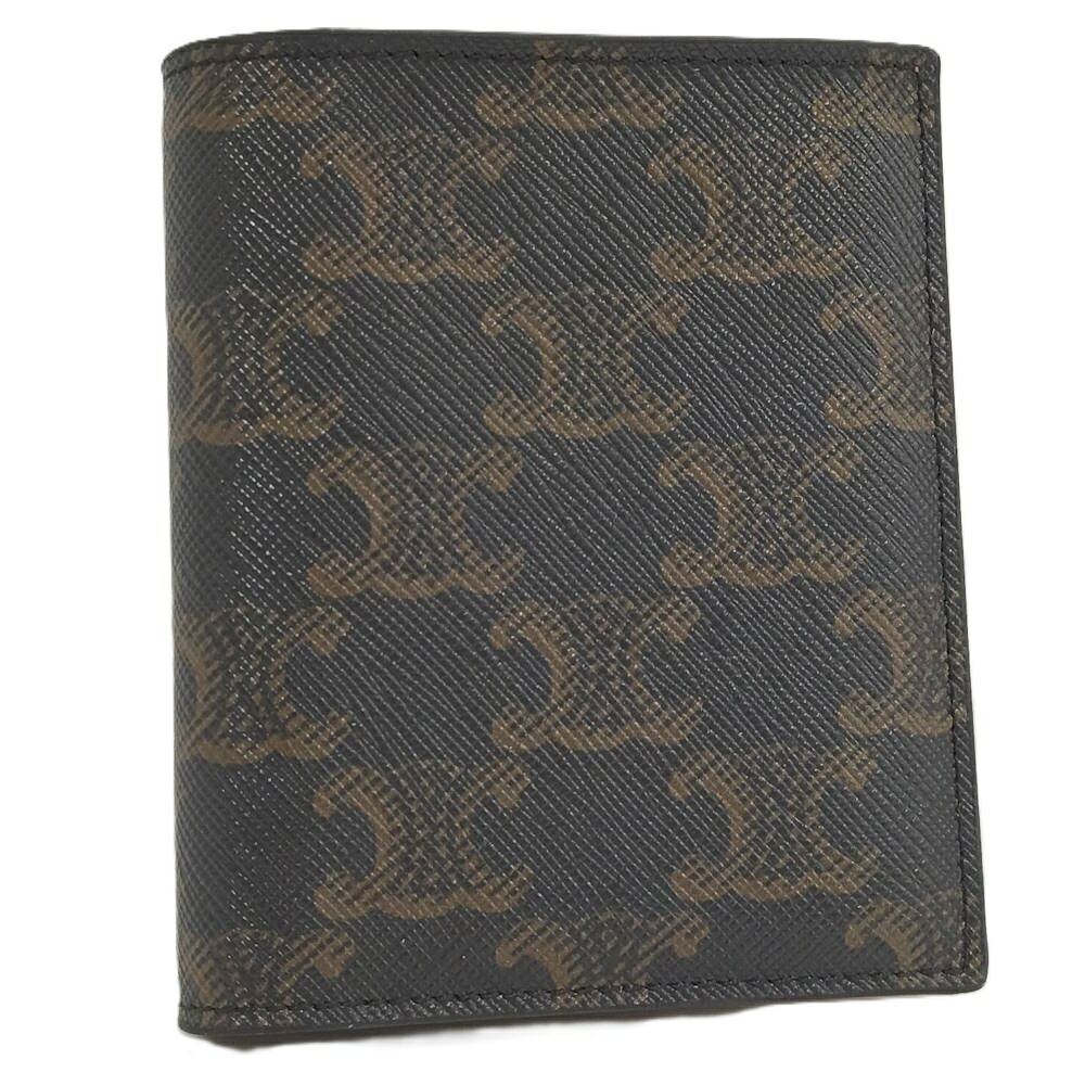【中古】CELINE トリオンフ コンパクトウォレット タン 10M102CQH