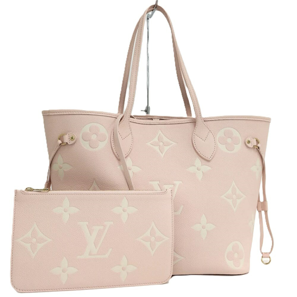 【中古】LOUIS VUITTON ネヴァーフル MM モノグラムアンプラント ローズトリアノン×不満足 M46329