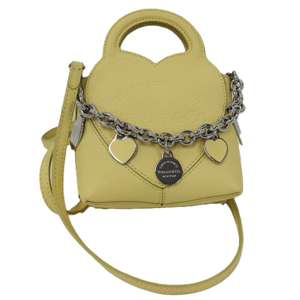 【中古】Tiffany ＆ Co. ティファニー リターントゥ スモール チャーム トートバッグ レザー イエロー｜JJcollection 57,705円