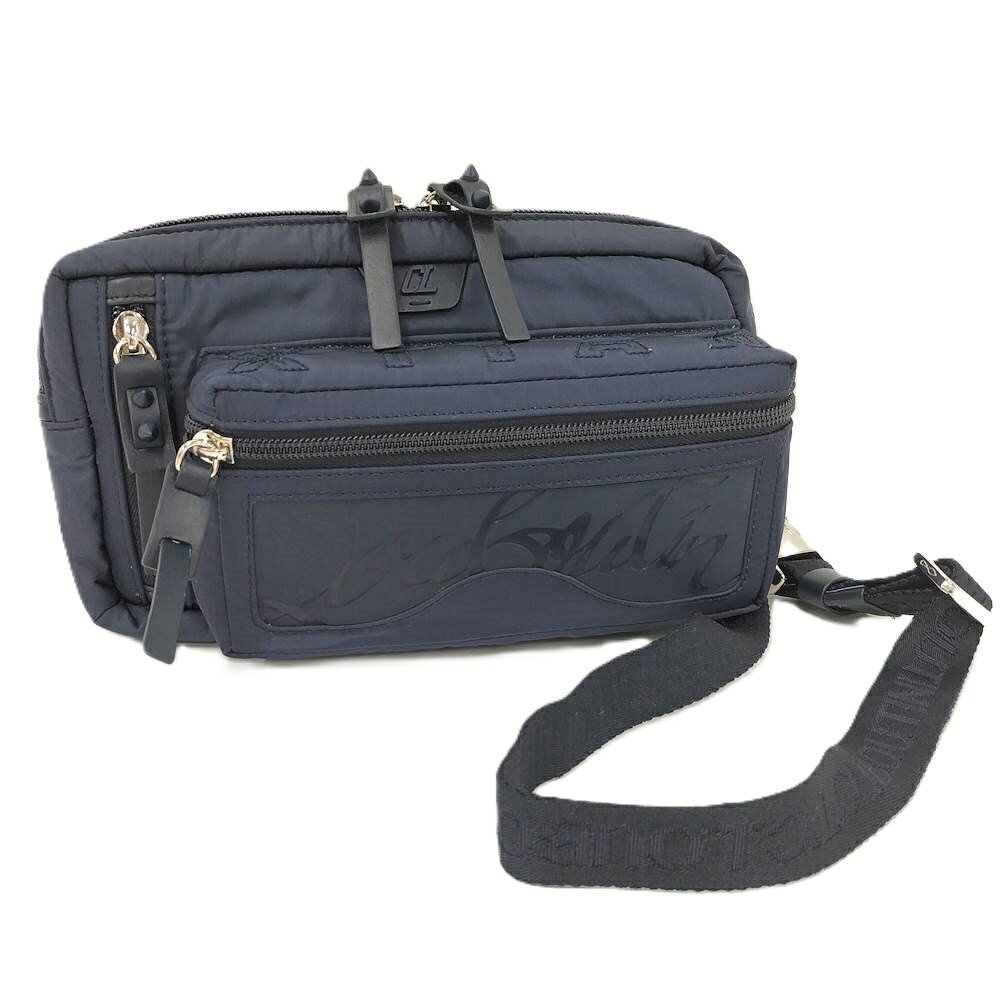 【中古】Christian Louboutin ルビディール ボディバッグ ナイロン ネイビー｜JJcollection