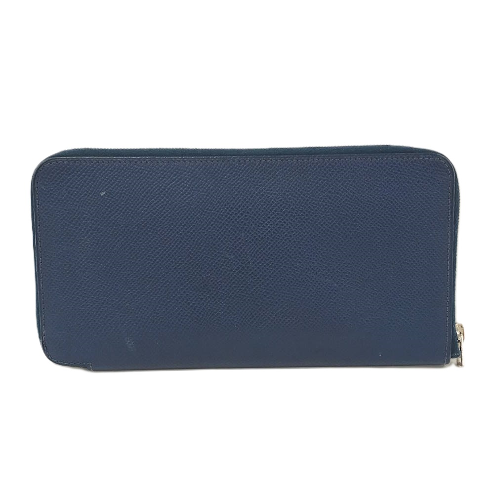 【中古】HERMES アザップロングシルクイン 長財布 レザー ネイビー □N刻印｜JJcollection 34,436円
