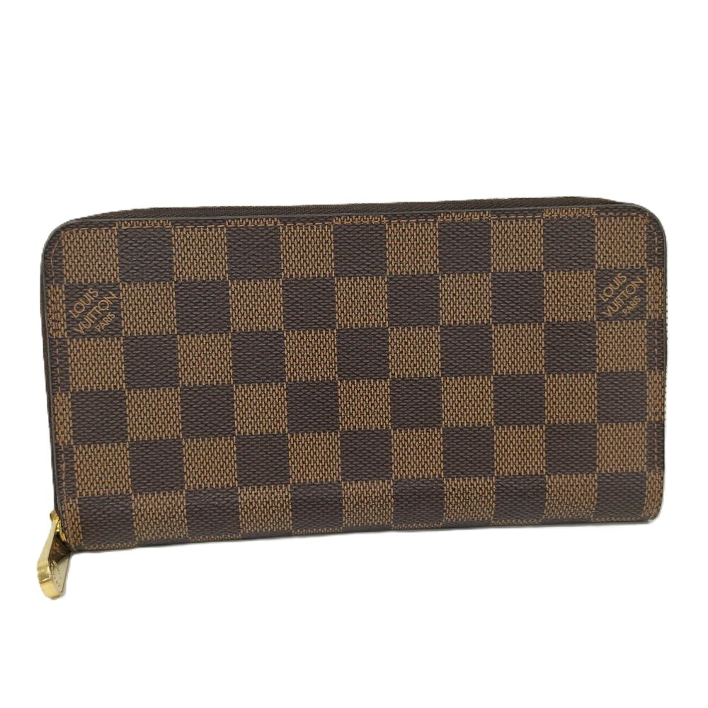 【中古】LOUIS VUITTON ジッピーウォレット ラウンドジッパー長紙入れ ダミエ エベヌ N41661