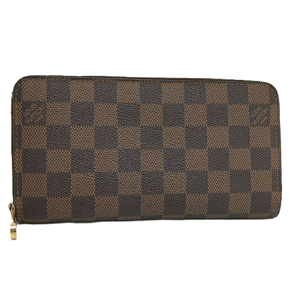 【中古】LOUIS VUITTON ジッピーウォレット ラウンドジッパー長紙入れ ダミエ エベヌ N60015