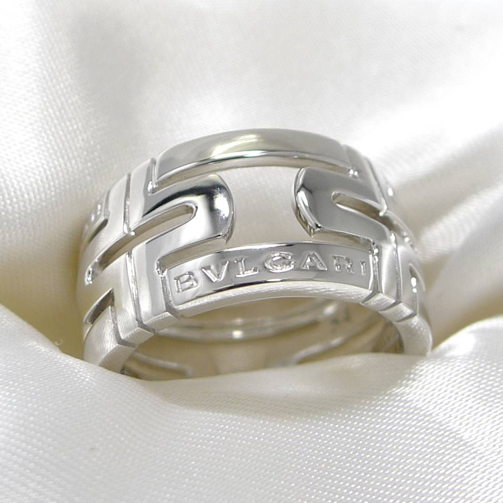 【中古】BVLGARI パレンテシ リング 750WG K18WG ホワイトゴールド 表記サイズ54 約10.6g｜JJcollection