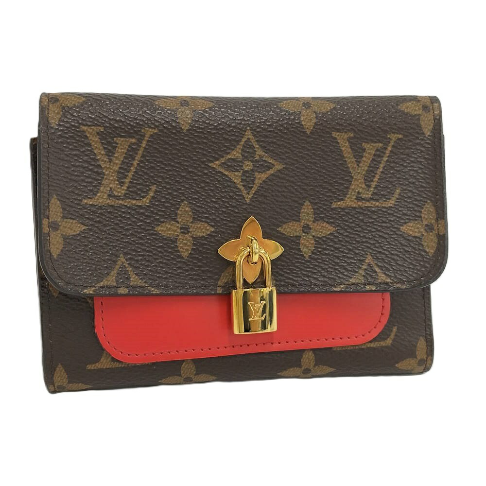 【中古】LOUIS VUITTON ポルトフォイユ フラワー コンパクト モノグラム コクリコ M62567|JJcollection
