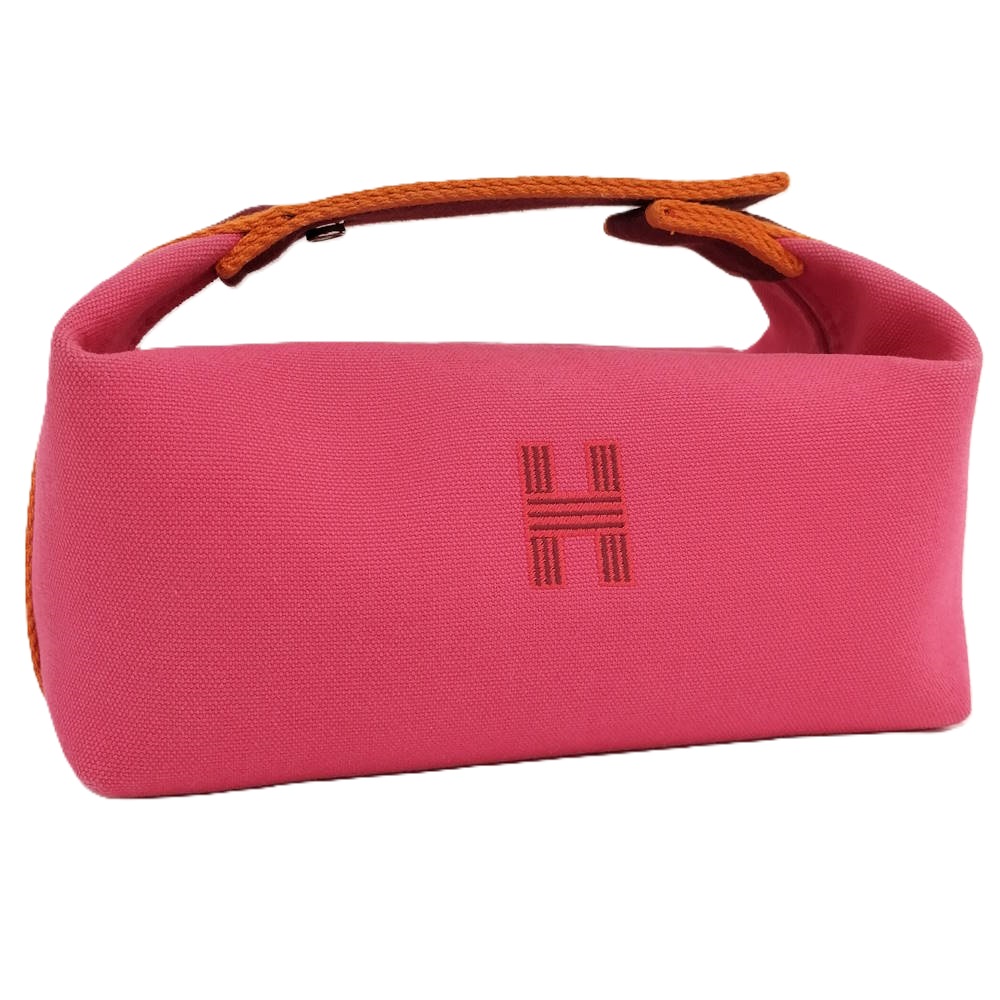 【中古】HERMES ブリッド ア ブラック PM ハンドバッグ キャンバス ピンク|JJcollection
