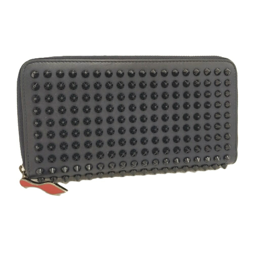 【中古】Christian Louboutin 長紙入れ なめし革×スタッズ 米国海軍 3135058