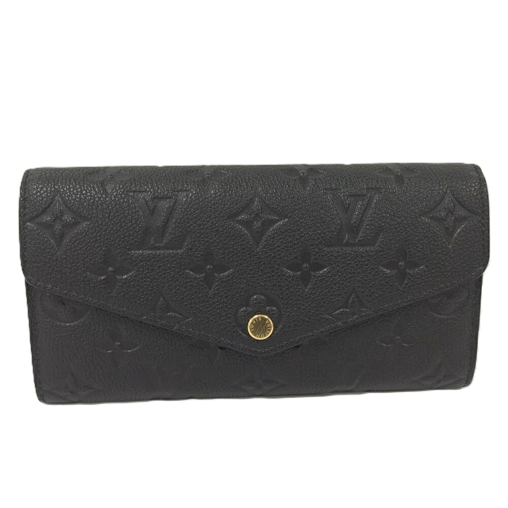 【中古】LOUIS VUITTON ポルトフォイユ サラ 長財布 モノグラム アンプラント レザー ノワール ブラック M82257｜JJcollection