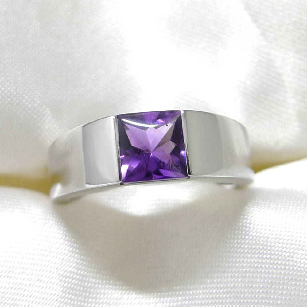 【中古】Cartier リング 750WG K18WG ホワイトゴールド アメジスト 表記サイズ51 約10.2g|JJcollection
