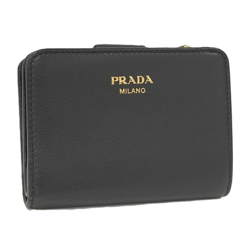 【中古】PRADA 2つ折り財布 レザー ブラック 1ML018｜JJcollection 52,787円