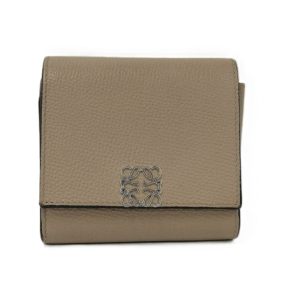【中古】LOEWE コンパクト財布 レザー ベージュ系｜JJcollection