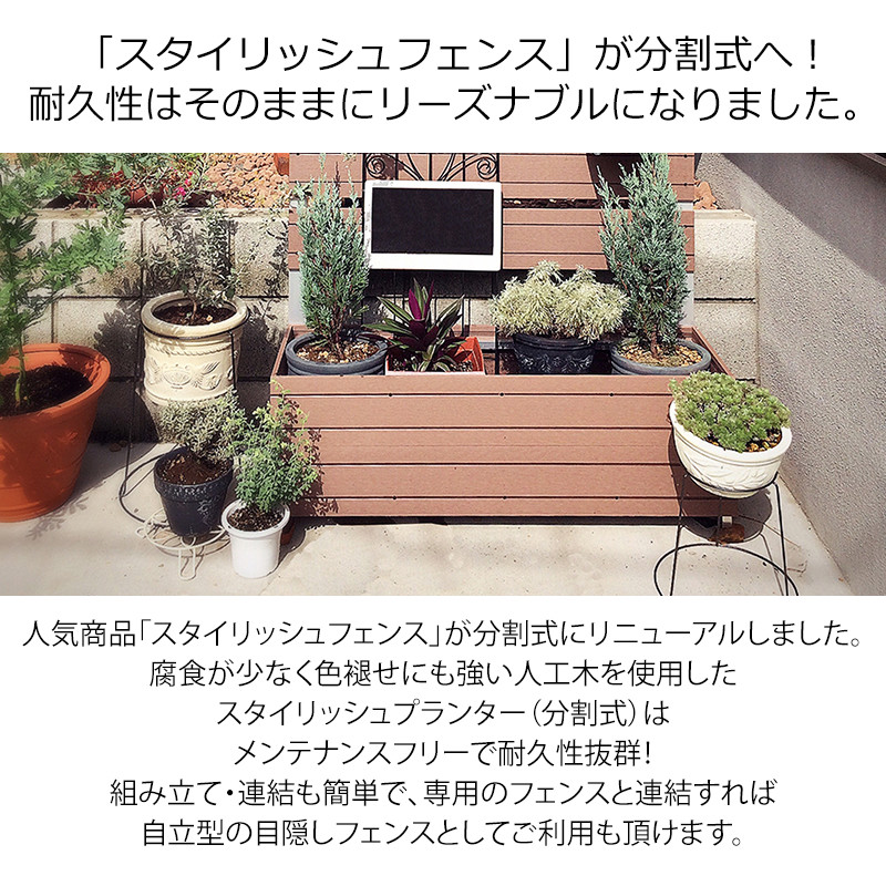 楽天市場 分割型 スタイリッシュプランター8030 鉢植え プランター 物置 組み立て Diy Diy 送料無料 人工木 Jj Prohome