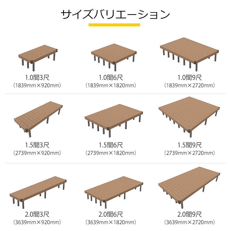 楽天市場 予約販売1 27以降発送 2年保証付 高さ調整可 人工木ウッドデッキ Jj Wood Ii 1 5間9尺 2739 27mm オープンタイプ 全2色 ダークブラウン モカ 代引き不可 人工木 デッキ ガーデニング エクステリア Diy 組立 Jj Prohome