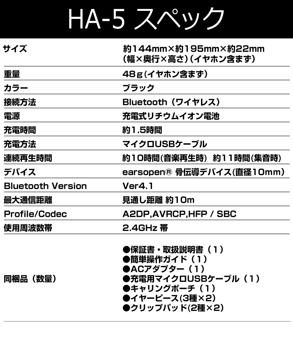 Boco Cl 1002 黒 骨伝導イヤホン Earsopen Ha 5 Cl 1002 黒 音楽 会話用 クリップタイプ Bluetooth対応 Boco オーディオ Store Boco By Jk18年夏発売