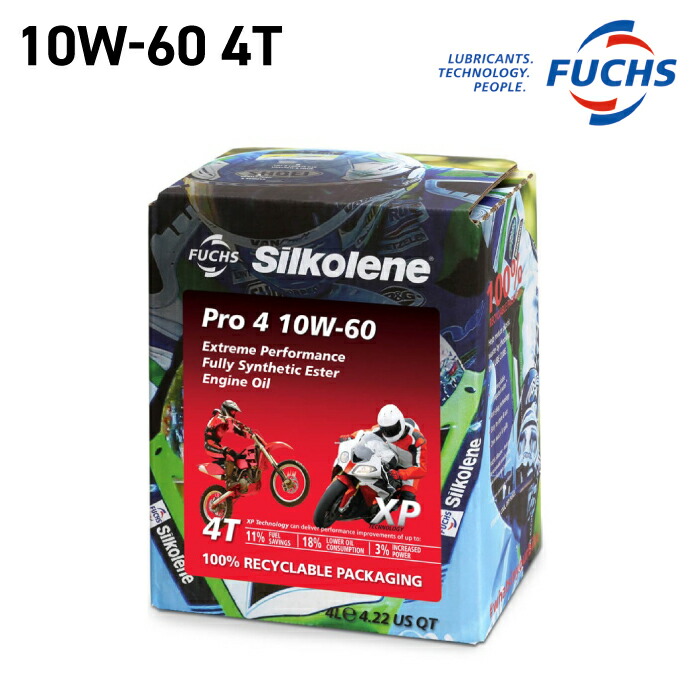 フックス SILKOLENE PRO4 XP 10W-60（4L／1本）バイク オイル メンテナンス用品 FUCHS