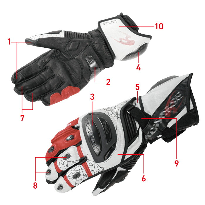 男女兼用 S ホワイト ブラック チタニウムレーシンググローブ バイク用 コミネ Komine Gk 235 チタン ストレッチ素材 カーボン 本革 春夏秋向け その他 Williamsav Com