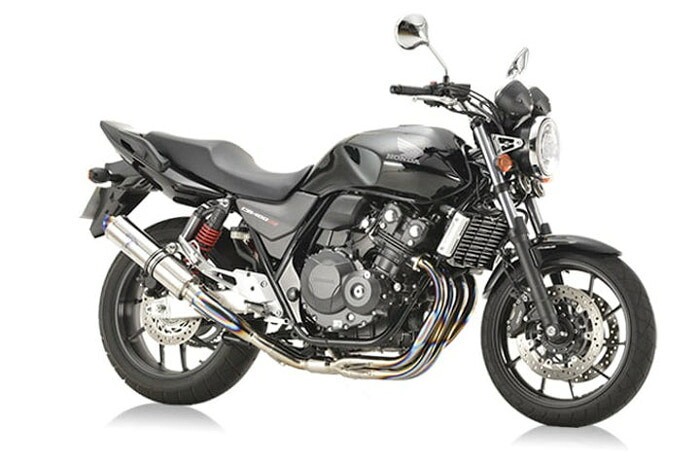 直送品 アールズギア ホンダ CB400SF/SB (18-) ワイバンクラシックR フルエキゾースト シングルタイプ チタンポリッシュ R's Gear HONDA MH34-S1CT｜バイク用品の車楽