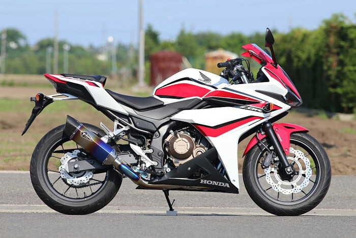 直送品 アールズギア リアルスペック チタン シングル Type S チタンドラッグブルー ホンダ CBR400R (16-18) (19-21) R's Gear HONDA RH41-01SD|バイク用品の車楽