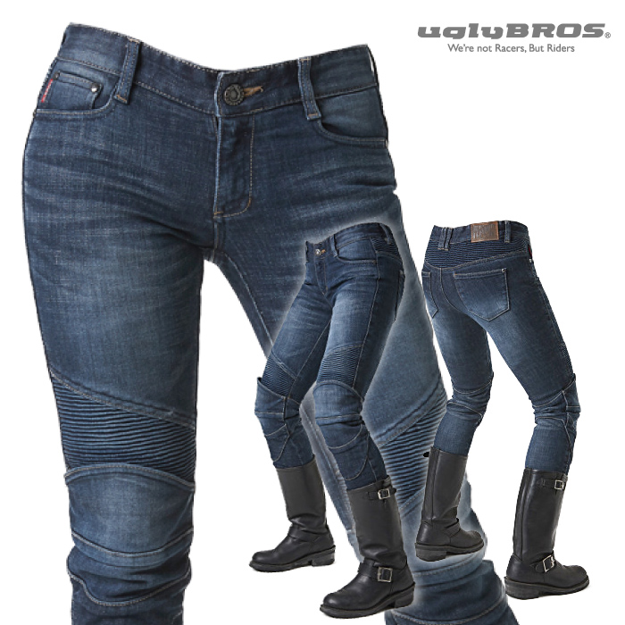 【楽天市場】アグリブロス トリトン・ガール｜スキニーフィット CE規格パッド付 uglyBROS MOTO PANTS TRITON-G レディース  バイク ジーンズ : バイク用品の車楽