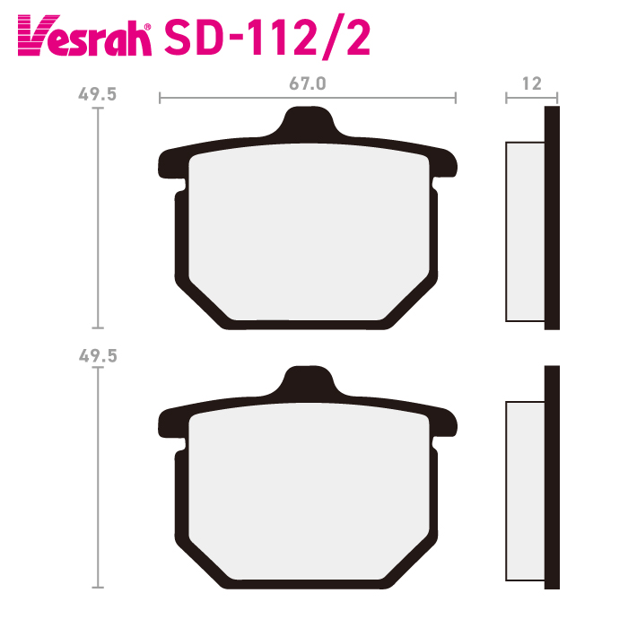 楽天ランキング1位】 ベスラ SD-112-2 レジンブレーキパッド ビンテージ バイク ホンダ GL400 CX500