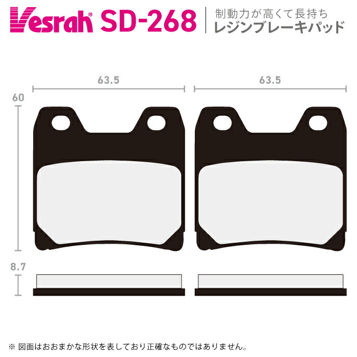 予約受付中】 ベスラ SD-268 レジンブレーキパッド バイク ヤマハ FZS1000 XJR1300 XJR1300C  www.servitronic.