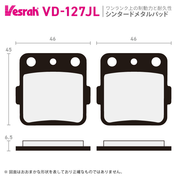ベスラ VD-127JL シンタードメタルパッド バイク ホンダ CRF150RII CRF150R CRF150RB TRX250EX TRX250X TRX300X TRX300EX