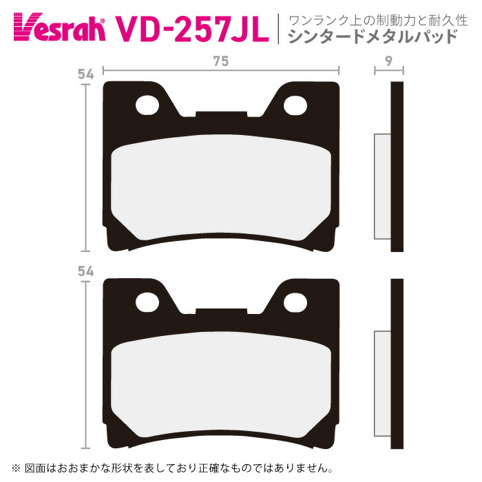 ベスラ VD-257JL シンタードメタルパッド バイク ヤマハ FZR1000
