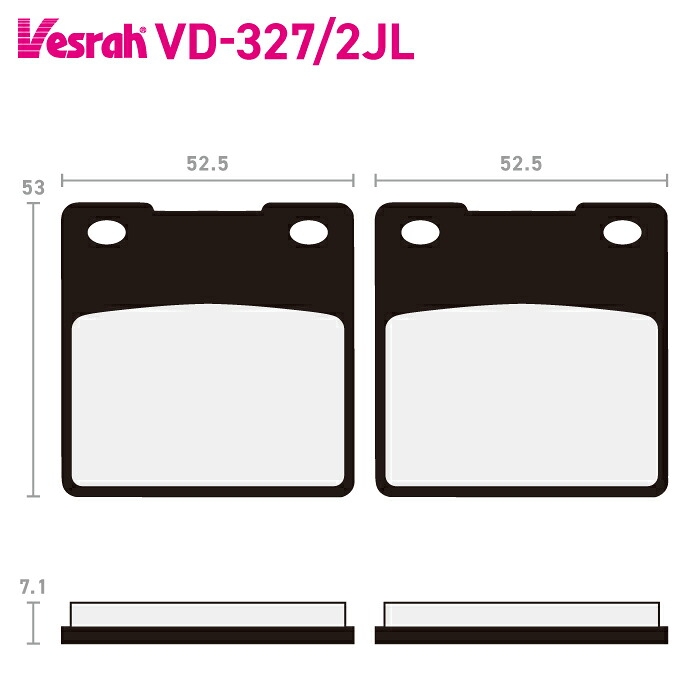 ベスラ VD-327-2JL シンタードメタルパッド バイク カワサキ ZX400 ZXR400 ZX750 ZXR750 ZR1100 ZRX1100 ZX1100 ZZR1100ZX ZR1200 ZX1200