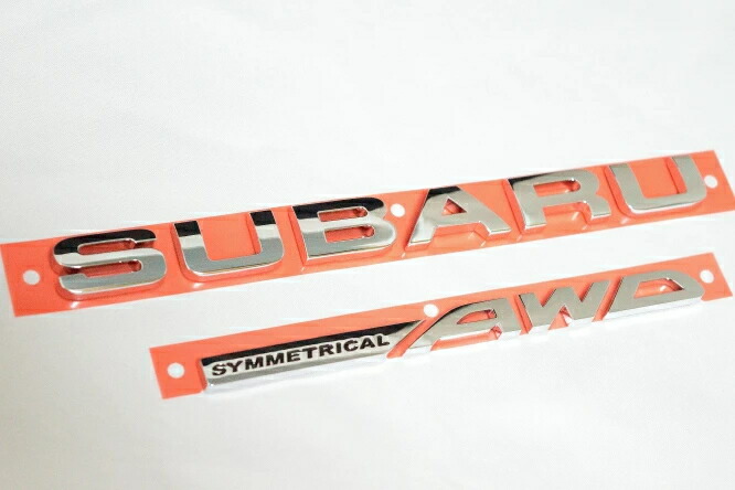 レガシィアウトバック用 スバル純正エンブレム リア左「SUBARU SYMMETRICAL AWD」文字 6代目レガシィアウトバック（BT系）