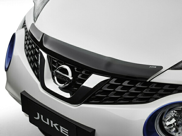 【F15系日産 ジューク】「JUKE」ロゴ入り ボンネットプロテクター ブラック色 海外仕様純正アクセサリー｜jlkjshop