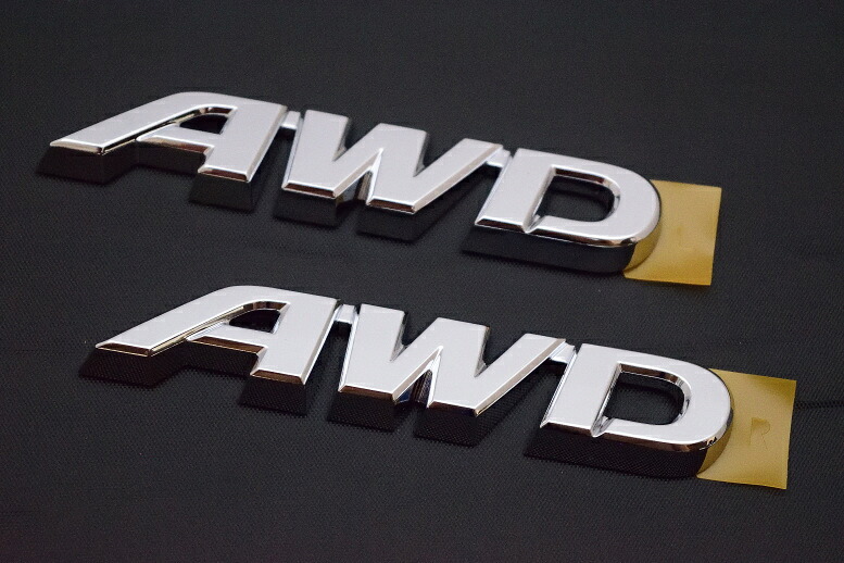 【80系トヨタ ハリアー】サイド「AWD」文字 エンブレム 左右セット 海外仕様純正部品