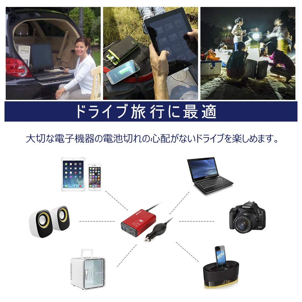 車駕載申し受ける器 アルミ製 超小型 Usb 2界面 Ac差込 1切り口 列車インバーター 1w 巻きタバコソケット 薄らぐファン 感電止らす ホコリ防止 ドライヴ 車載甲斐 マイクロコンピュータ タブレット 鯔背電話機 充電 アウトドア 車でacコンセントが使える カー