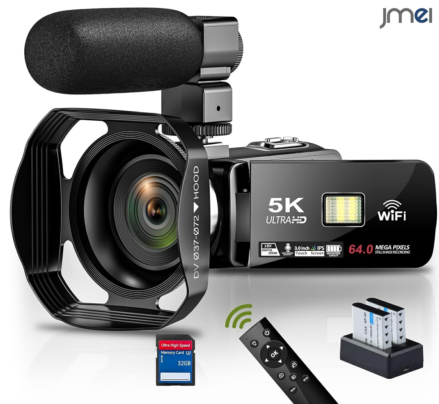 ビデオカメラ 4K 5600万画素ULTRA HD 18倍 外付けマイク付き ビデオカメラ 4K 5600万画素ULTRA HD 18倍 外付けマイク付き