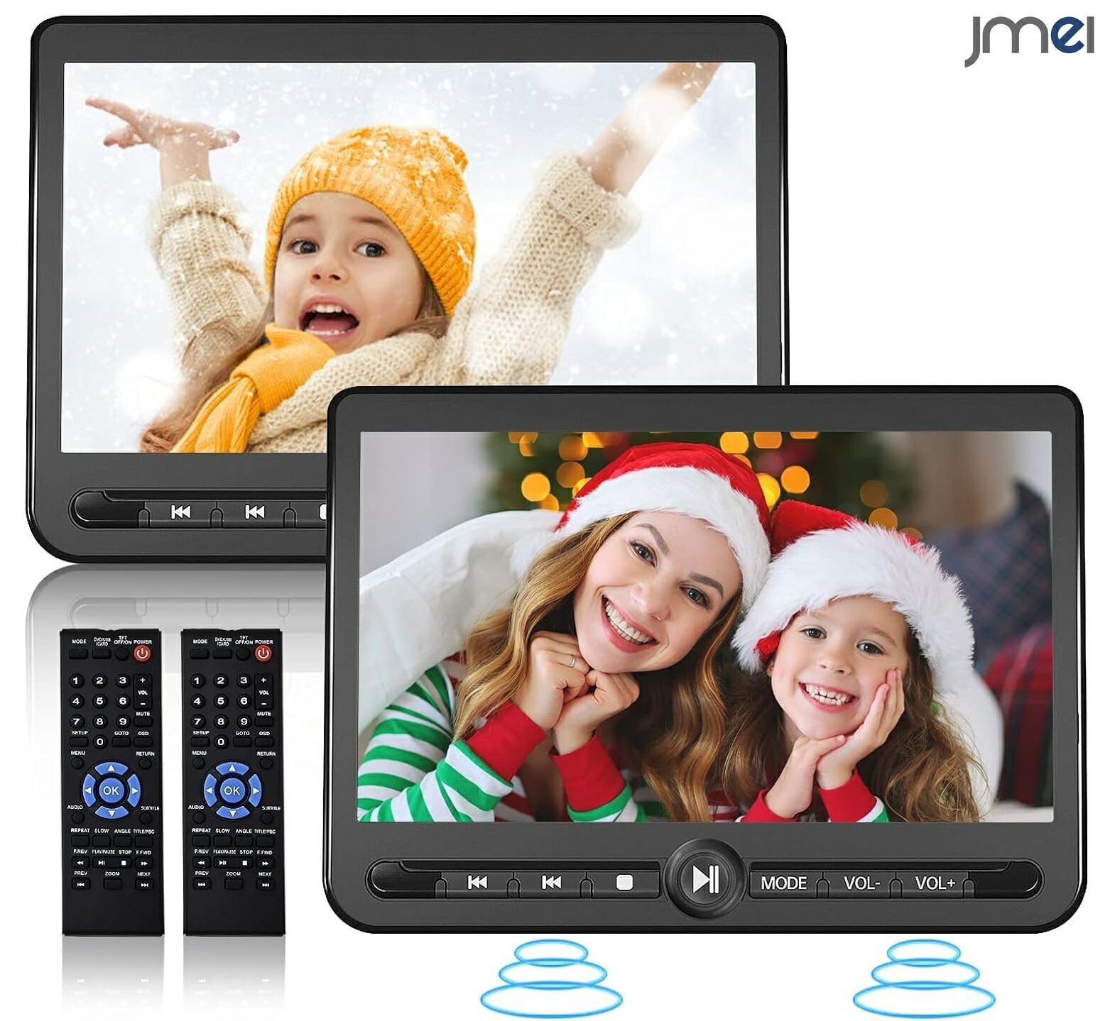 ヘッドレストモニター DVD内蔵 2台セット 車載DVDプレーヤー 画面10.1インチ 車載用 マルチメディア対応可能 スピーカー内蔵 車載モニター 後部座席用 レジューム機能 リージョンフリー 電源不要 最大連続5時間再生可能 リージョンフリー CPRM/USB/MMC対応 同時再生可能