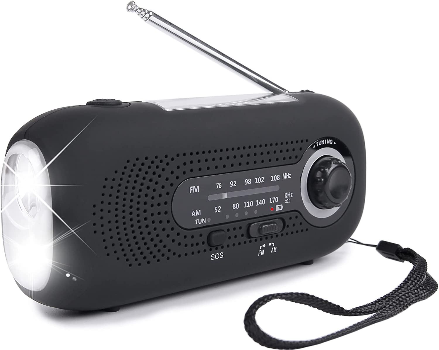 充電式 amラジオ タイプc 防災ラジオ ラジオライト防災グッズ ポータブルAM FM 天気ラジオ 2000mAh多機能ソーラーラジオ 手回しラジオ USB充電式ラジオ 高輝度懐中電灯ラジオ SOSアラーム ヘッドフォンジャック 防水 地震災害台風停電の緊急対策