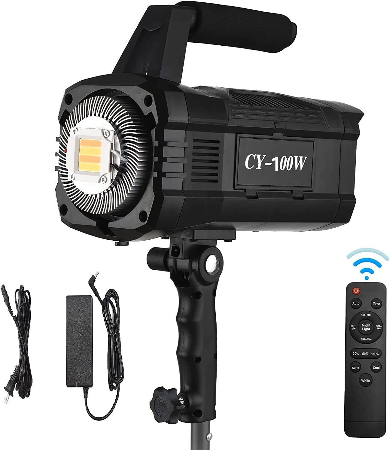 LEDビデオライト100W 写真ライト 手持ち式 LEDビデオライト バイカラー 3000-6000K 調光可能 明るさ CRI?95 ライブストリーム スタジオ写真 屋外写真 ポートレートビデオ撮影