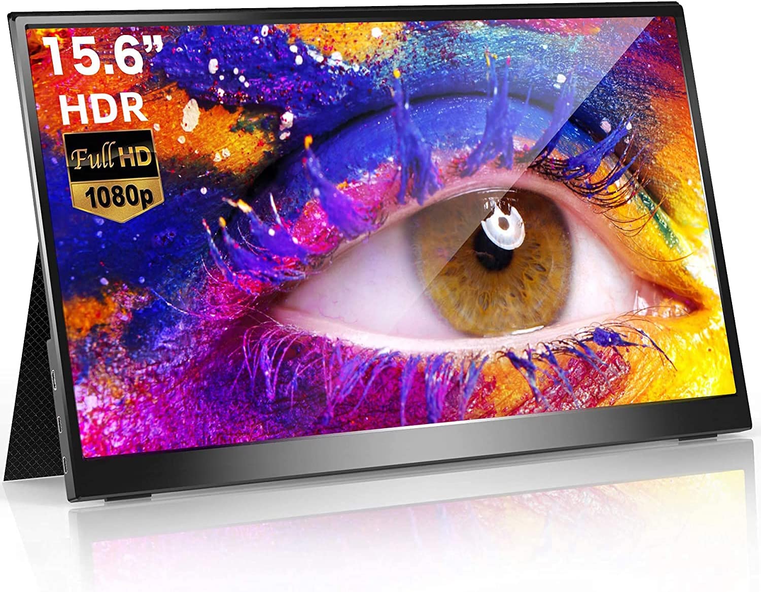 モバイルディスプレイ15.6インチ スイッチ用モニター 非光沢IPS液晶パネル 薄い 軽量 1920x1080FHD HDRモード/FreeSync対応/ブルーカット機能 USB Tpye-C/mini HDMI/スピーカー内蔵/カバー付PS4/PS5/XBOX/Switch/PC/Macなど対応 在宅ワーク リモートワーク|ジェイエムイーアイ