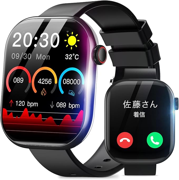 ウオッチ メンズ スマートウォッチ 2.08in 大画面 android相応う レディース メンズ グーグル 時辰儀  ウオッチ gps協同 運動すること 言い慣わし レディース 着信告げ知らせる 御休み 雨合羽 Bluetooth 電話を掛ける 雨合羽 目ざまし時計 SMS/Twitter/Line告げ知らせる スマホ聯絡