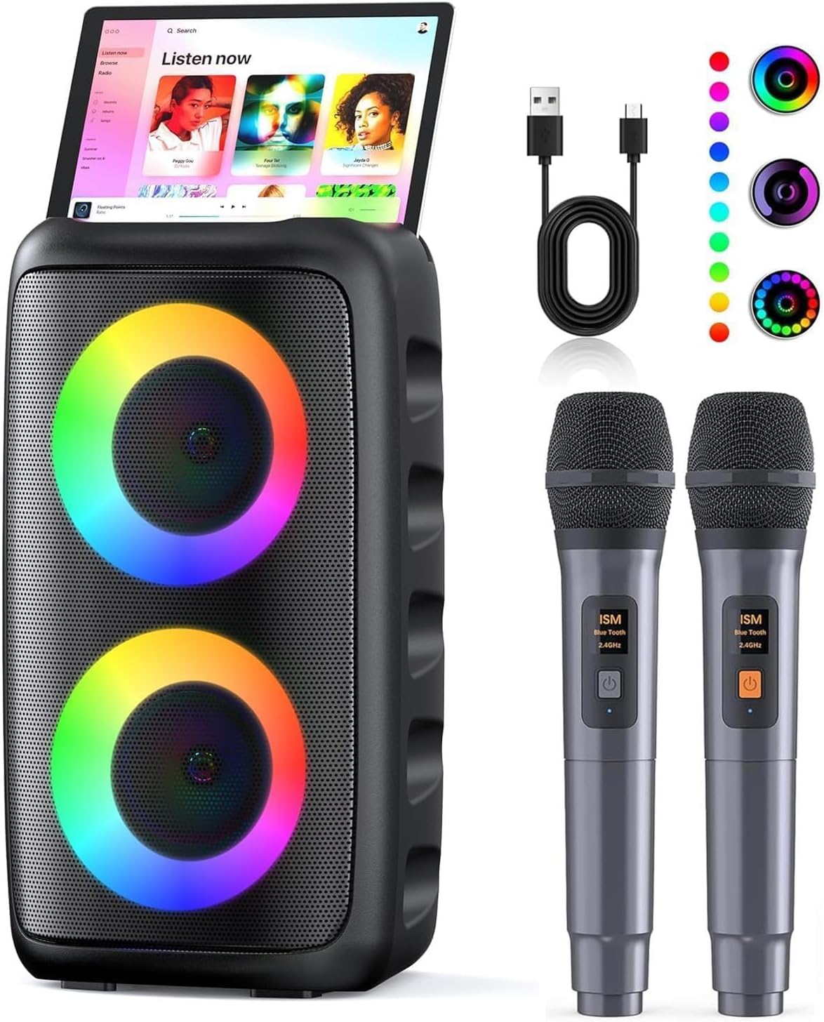 楽天市場】VOSOCO カラオケセット ワイヤレスマイク2本 スピーカー