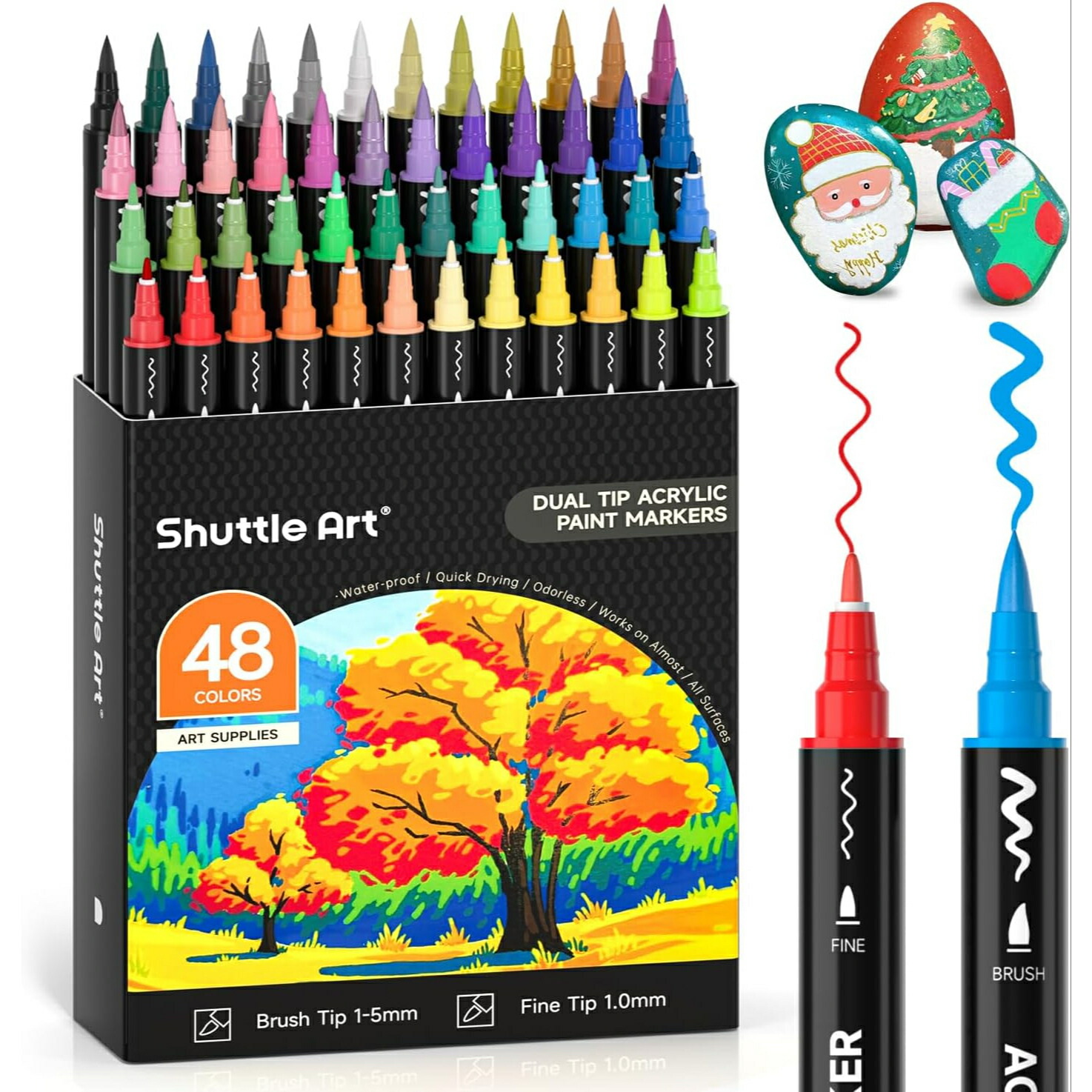 楽天市場】【送料無料】アクリルマーカー ブラシ細字ペン先 ツインペン