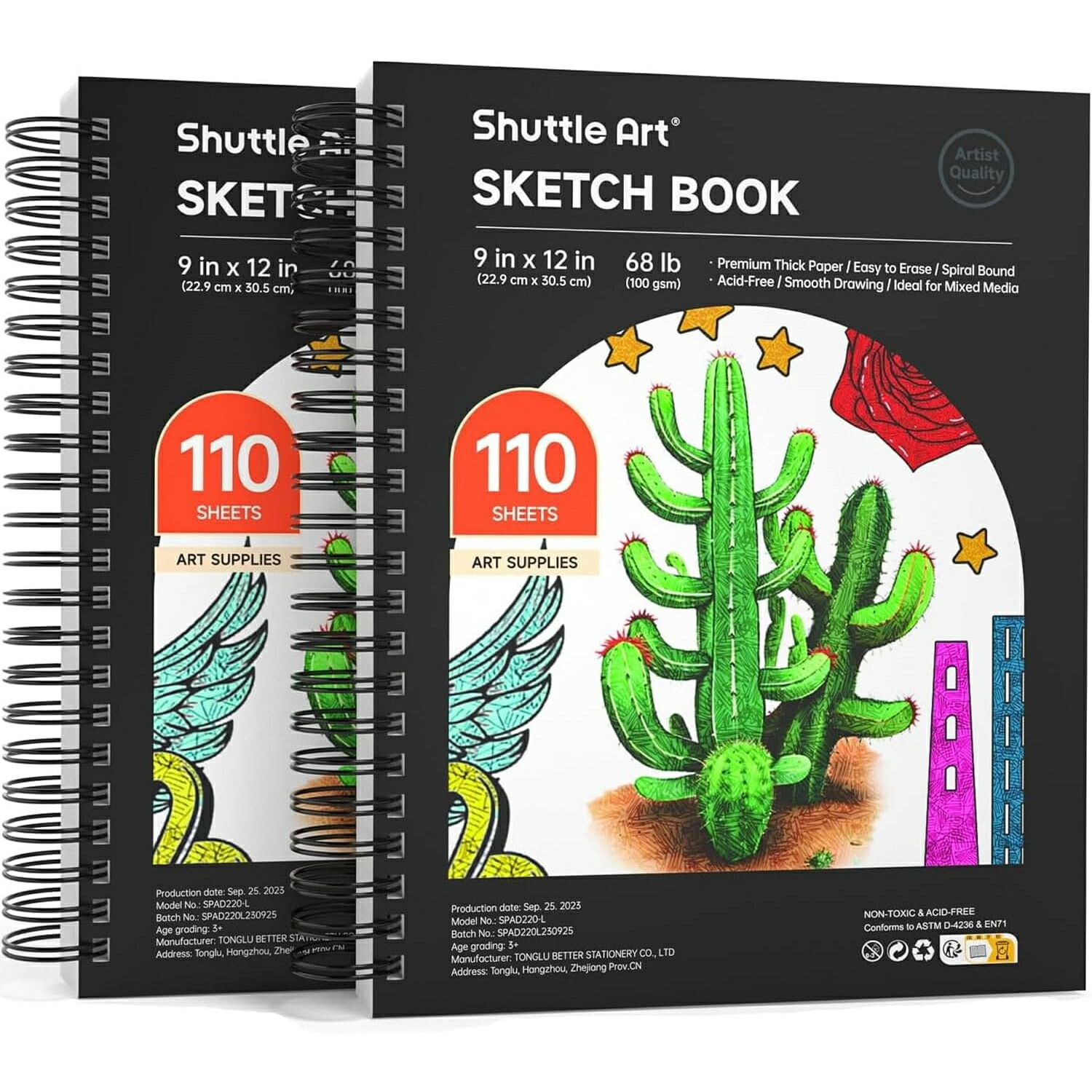 楽天市場】【送料無料】Shuttle Art スケッチブック 130枚 2冊
