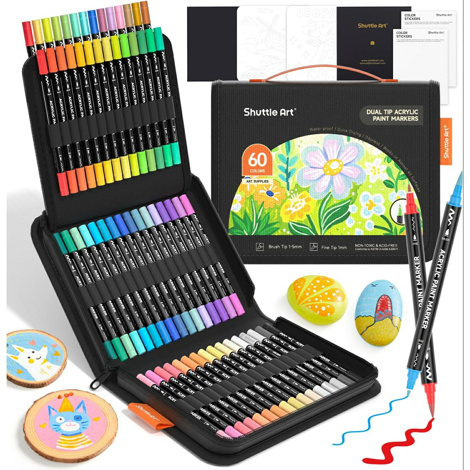 楽天市場】アクリルマーカーペン セット 120色60本 カラーペン 水性